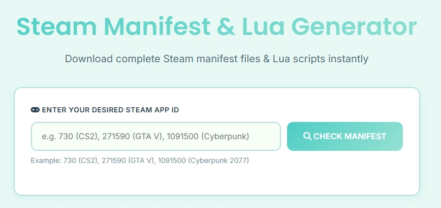 Steam manifest and Lua workflow preview