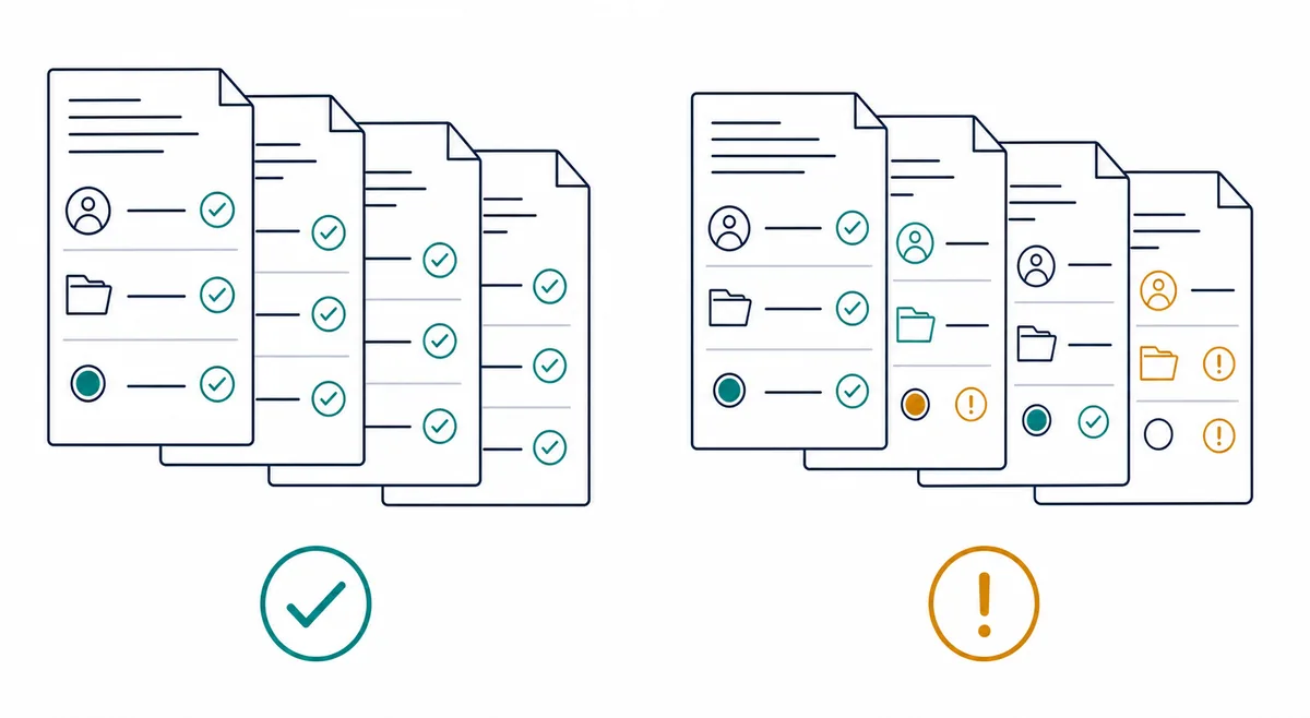Editorial comparison of aligned and mismatched AppManifest file fields