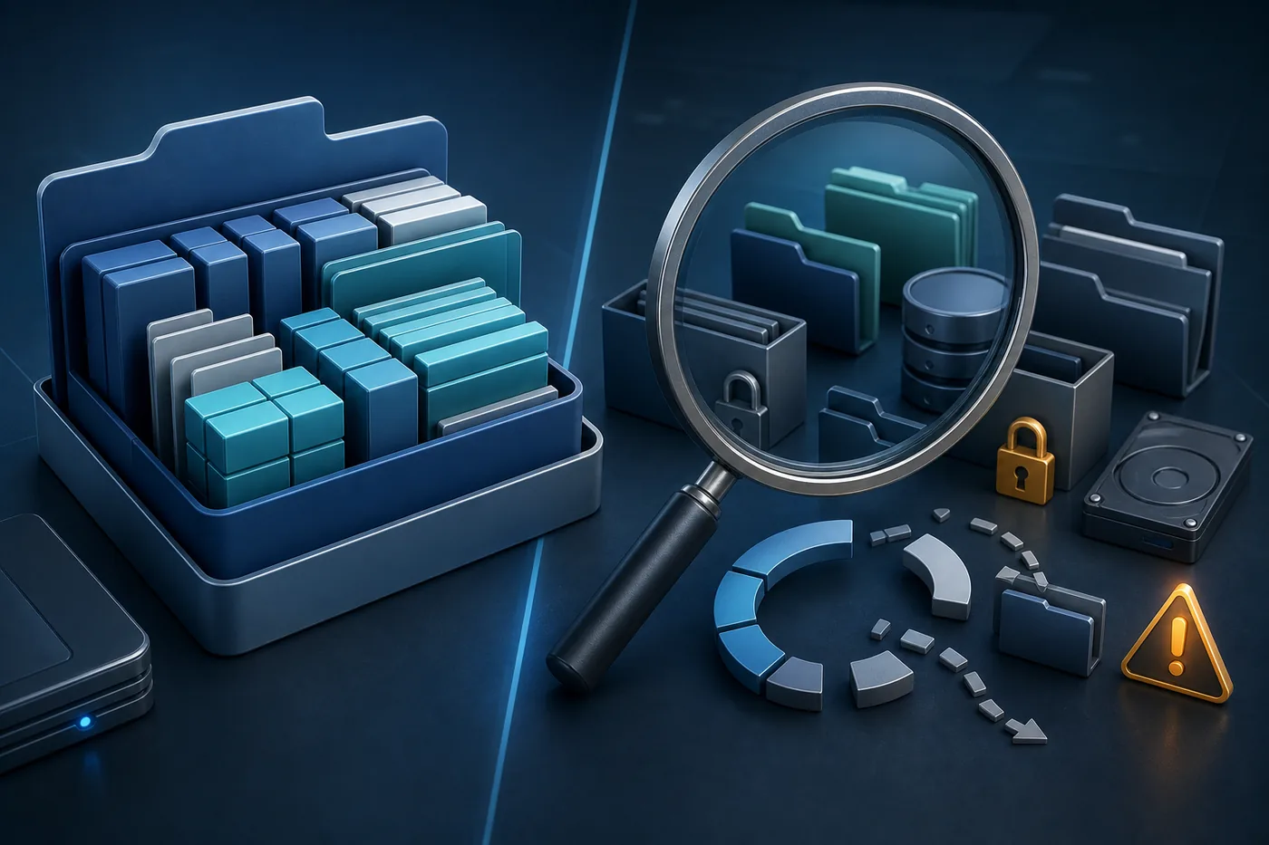 Troubleshooting illustration showing depot files and a search across alternate folders